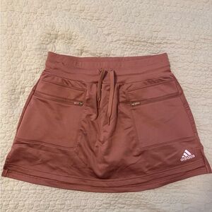 Adidas Dusty Rose Athletic Skort with Zip Pockets